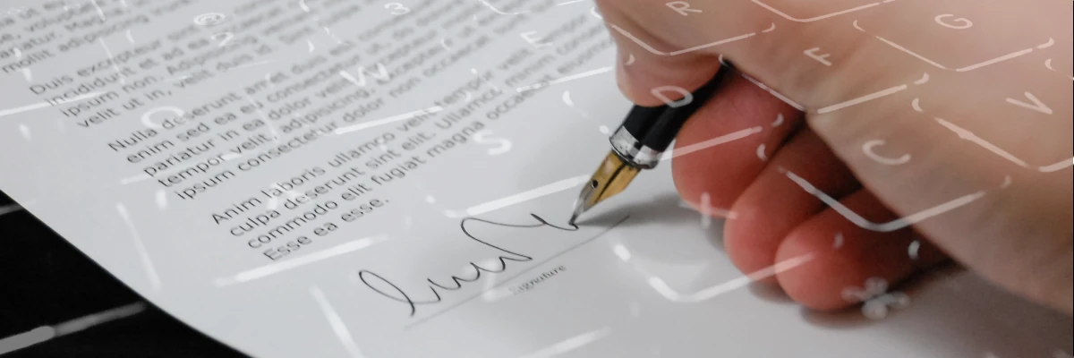 Ti forniamo sia il modello per la carta instestata cartacea sia la carta intestata elettronica La firma su un documento cartaceo, che lascia intravvedere una tastiera di PC. Ti forniamo sia il modello per la carta intestata cartacea sia la carta intestata elettronica