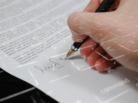 Ti forniamo sia il modello per la carta instestata cartacea sia la carta intestata elettronica La firma su un documento cartaceo, che lascia intravvedere una tastiera di PC. Ti forniamo sia il modello per la carta intestata cartacea sia la carta intestata elettronica