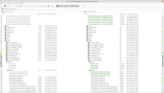 Meld evidenzia le differenze tra cartelle e tra file Schermata di un confronto di cartelle di Meld. Meld evidenzia le differenze tra cartelle e tra file