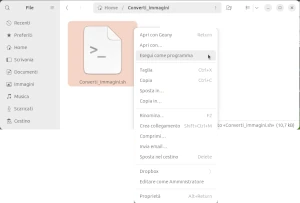 Con il menu contestuale è possibile eseguire lo script