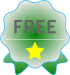 Coccarda verde con la scritta FREE e una stella